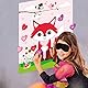 FEPITO Pin das Herz auf dem Fuchs Valentinstag Spiel mit 24 Stück Herz Sticker für Valentinstag Party Supplies, Kindergeburtstag Party Dekoration