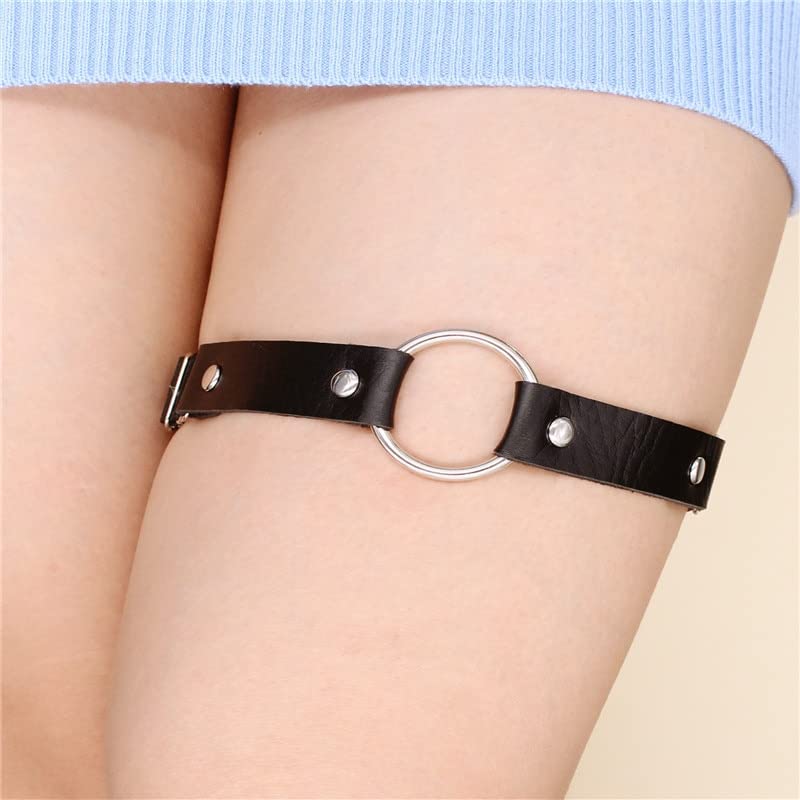 Womens sexy elasticiteit harnas hart been ketting kousenband riemen cosplay elastische dij ring kousenband verstelbaar (kleur: hart
