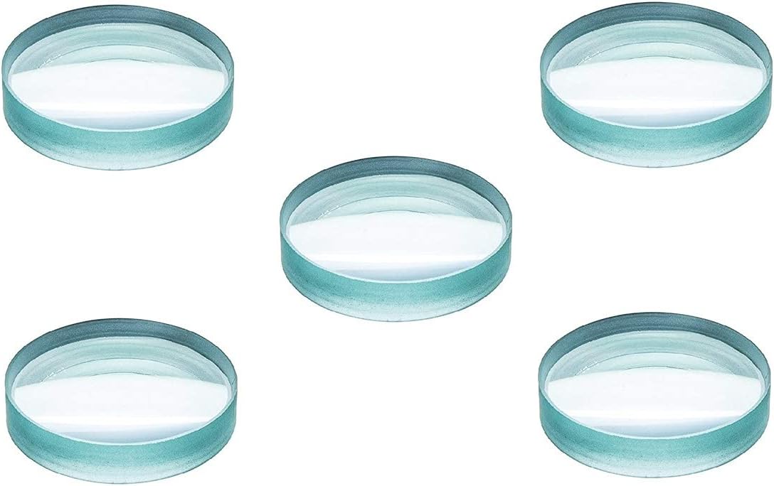 ERH India (Pack of 5) Concave Lens (50 mm Diameter) (Focal Length 25 cm) for DIY Science Experiments, Projects Kits and Science Labs