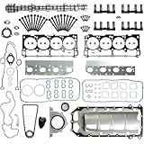 MDS 5.7 HEMI Lifters Camshaft Kit w/Head Gasket Set Timing Chain Fit For Chrysler 300 Jeep Grand Cherokee Dodge Charger Challenger Durango V8 5.7L 2009-2018 53022372AA 53021726AE 53021726AD