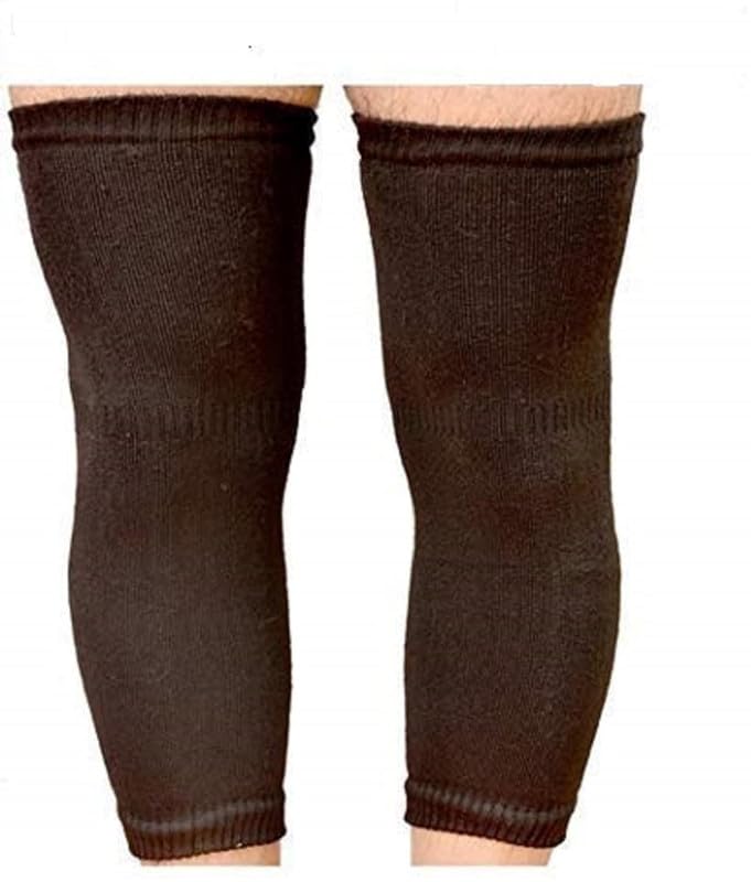 Knee Warmers Woolen Knee Cap knee jacket For Men Elastic Support Fully Stretchable (Brown) - 1 Pair-image-34