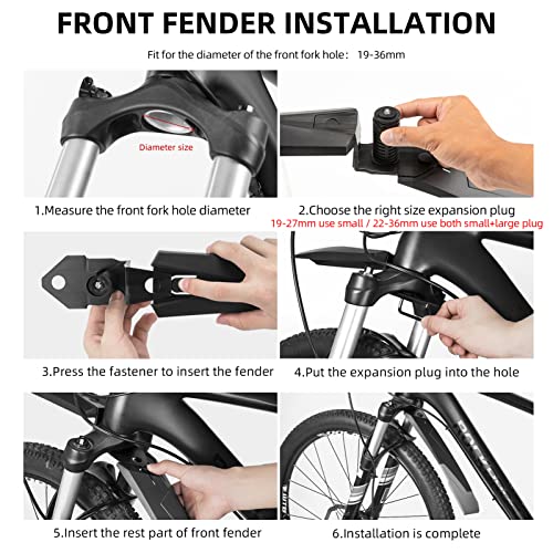 Rockbros Bike Fender Adjustable Mtb Mudguard Front/Rear Fender Cycling Fenders Set Protector Bike Guards #TOP6