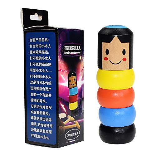 Haixifry 木製の男の魔法のおもちゃ、不滅の人形だるま壊れない男の魔法のおもちゃ、耐久性のある面白い人形の魔法のおもちゃ、子供のためのステージの魔法の小道具大人のハロウィーンクリスマスマジアンギフト(1PCS)