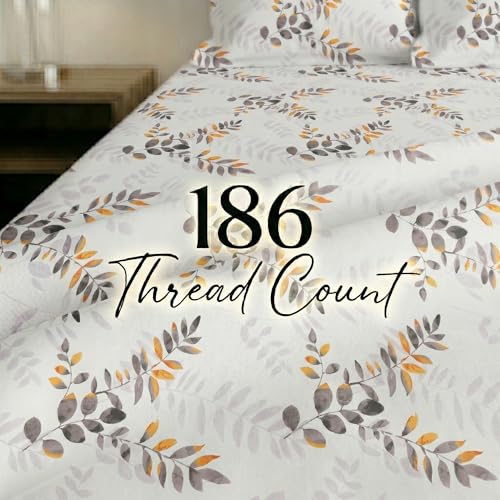 Image of Mafatlal 186 TC Metro Cotton King Size Bedsheet | 108 x 108 Inch|Soft, Breathable & Lightweight | Includes 2 Pillow Covers| Cool Grey 2