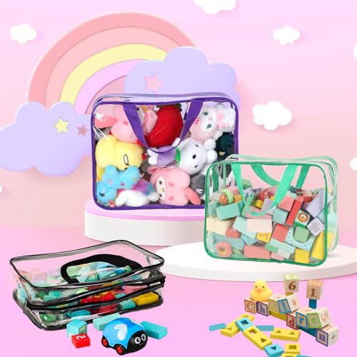 Bolsas de juguetes transparentes para mantener el orden en los juegos de mesa del salón 6
