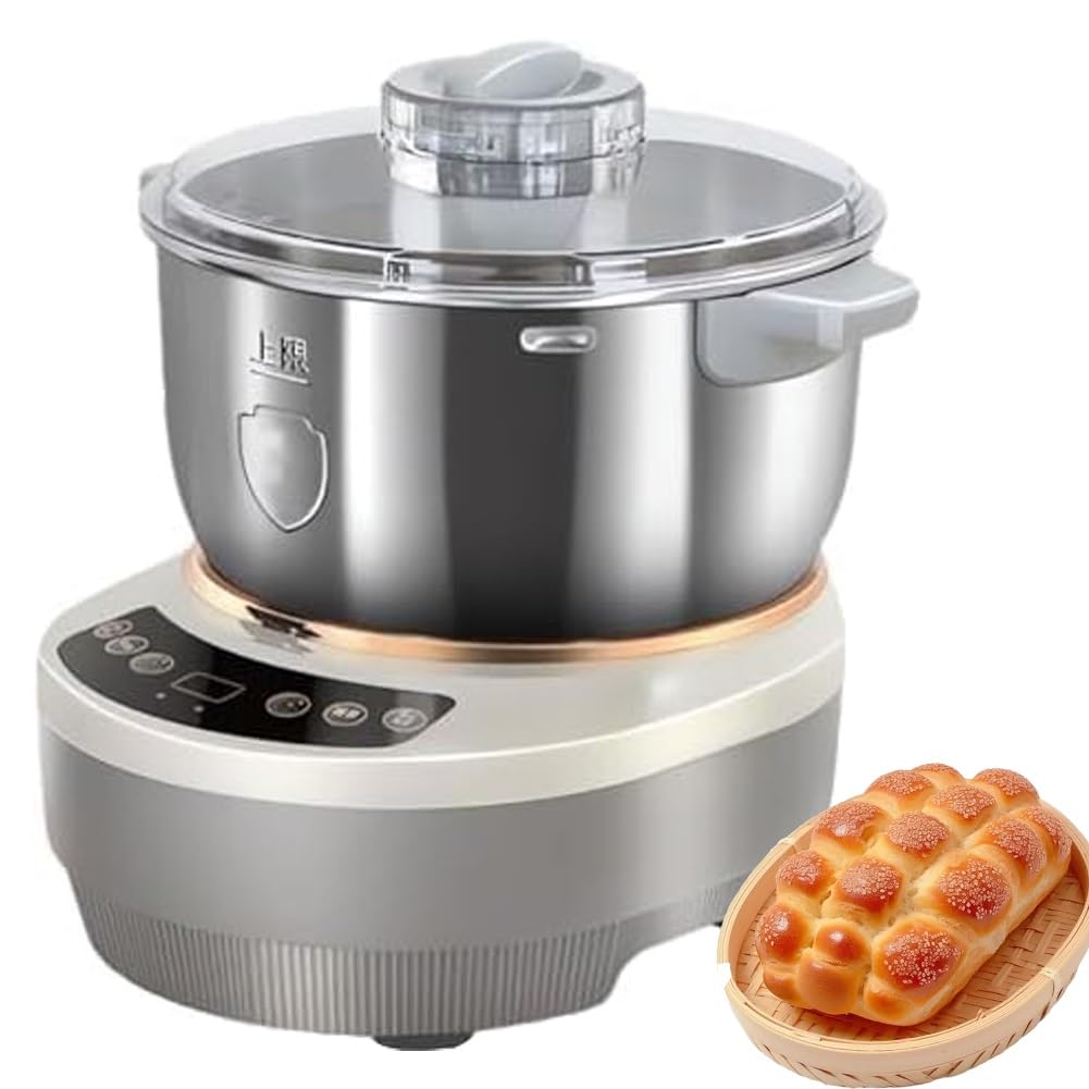 GLJTUO mixers for baking Dough Mixer Dough Maker with Ferment Function, Stainless Steel & Proofer, 5L/7L Kneading Machine with Measuring Cups & Spoons for Home Baking,7L