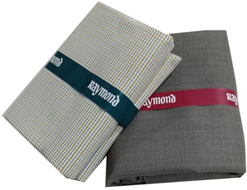 Image of Raymond Premium Unstitched Formal Shirt Fabric, Cotton Blend Stripes, 150 x 150 cm, Regular Fit, Professional Wear Collection
