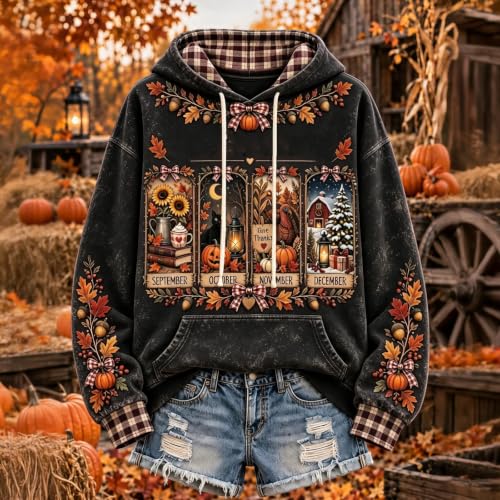 Hoodies for Women Casual Baggy Long Sleeve Hooded Sweatshirt with Pockets - image 2
