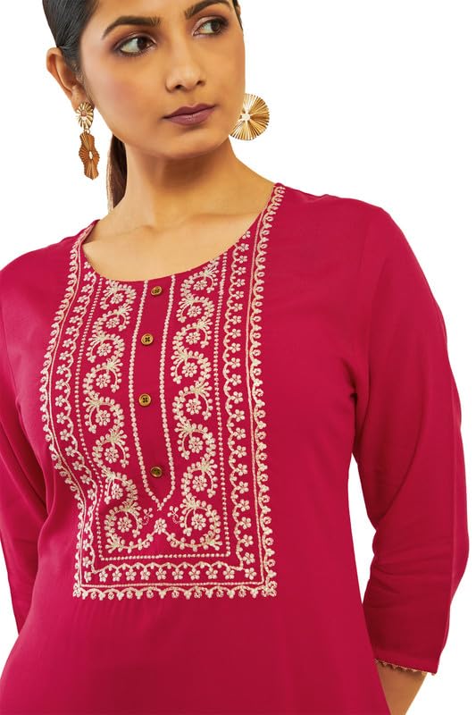 Image of Soch Women's Rayon Straight Fit Straight Kurta