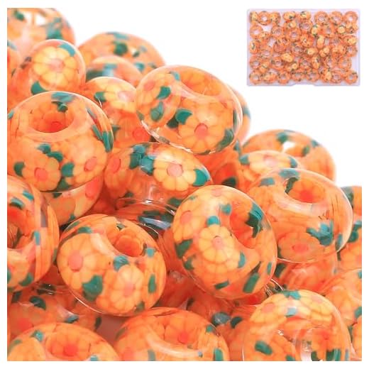 AIPRIDY Girls' Lucky Beads Lover Amber Beads, Big Hole Spacer Beads European Craft Beads for DIY Charms Bracelet Jewelry Making (Sun)