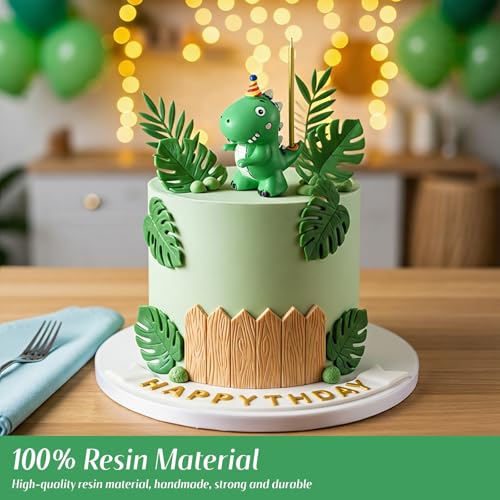 LemonRoad 3.15インチ 恐竜ケーキキャンドルホルダー 誕生日キャンドル付き 恐竜ケーキトッパーセット かわいいスタンドキャンドルスティック 恐竜 誕生日デコレーション 子供向け ベビーシャワーパーティーのお祝いに [5]