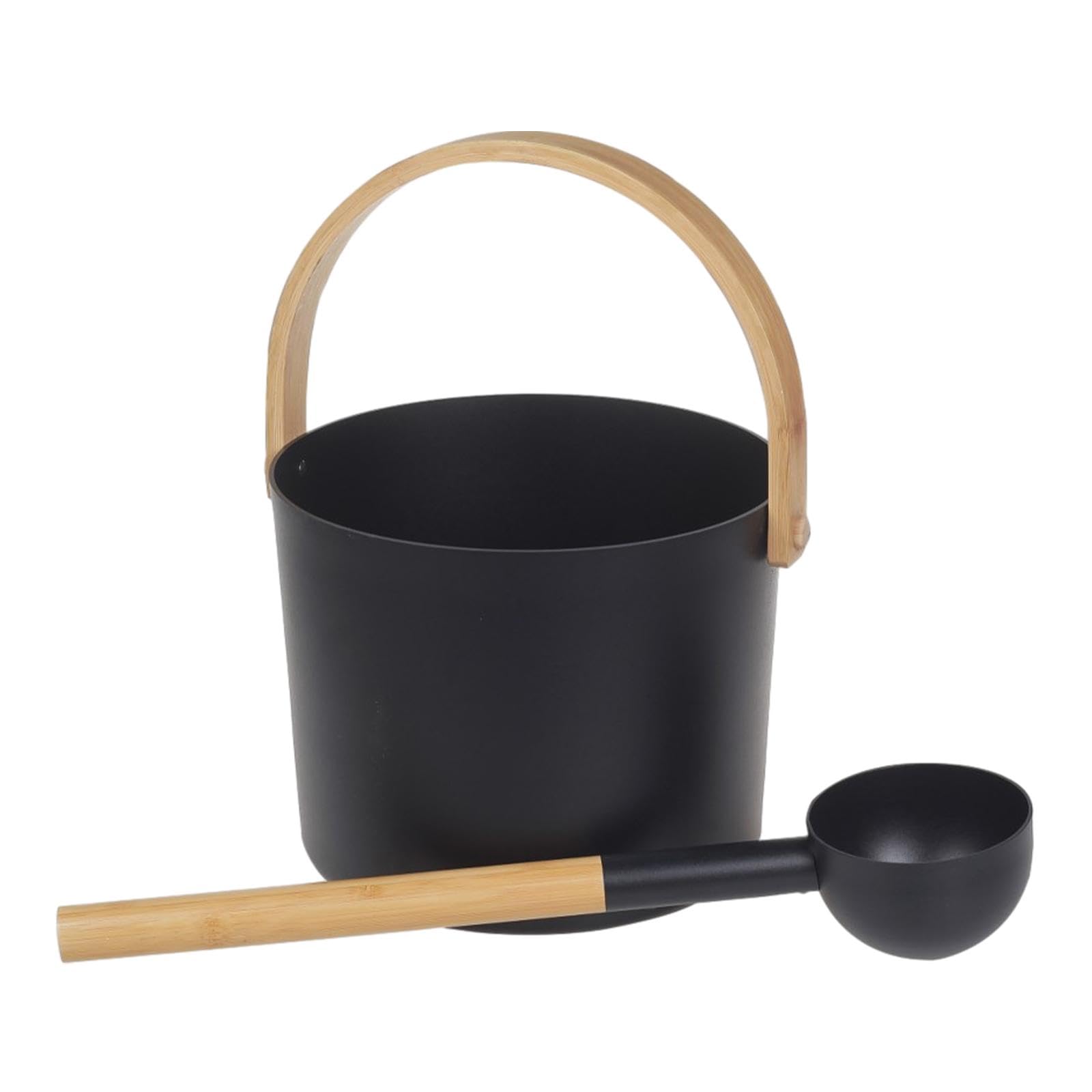 Louche Sauna Bambou Et Seau Aluminium 7L