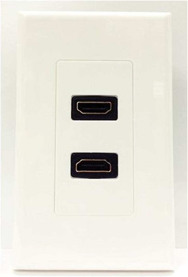 4xem Dual HDMI Wall Plate, White (4XWALLHDMI2)