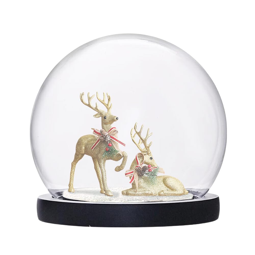 PH PandaHall Decorative Clear Glass Dome Cloche, 3x4inch Glass Display Dome Bell Shape Cloche Case Tabletop Centerpiece with Black Wood Base for Collectibles Craft Plants Flower Clay Succulents