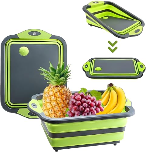 Zusammenklappbares Schneidebrett, DLD Schneidebrett mit Handtuch Küche...