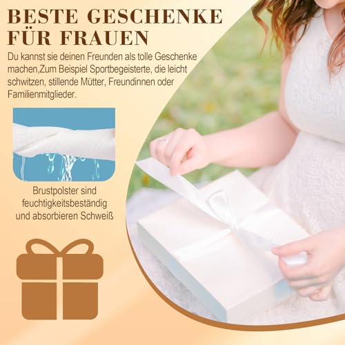 Solivive 12 Stück BH Einlagen Schwitzen,Wiederverwendbare Unterbrust Schwitzschutz BH Einlagen,atmungsaktive Baumwolle, zum Schwitzen unter der Brust, geeignet für Damensport und Stillen im Sommer