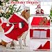 Mfsdai Hund Weihnachtskostüm, Santa Reiten Kleidung Hundekostüm, Hundepullover Mantel Weihnachten Rot für Kleine Mittel Große Hunde Katzen XL
