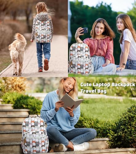 Leaper Cute Cat Printing Laptop Backpack Water-resistant College Backpack Bookbags Travel Bag Casual Bag Satchel Gary2