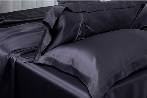 Miniatura 4 de Juego de sábanas de seda de 30 momme de Orose sin costuras, de seda gruesa, pesada, bolsillo profundo, 100% Charmeuse de seda de morera, parte