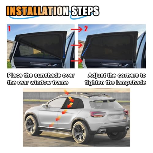 image for Smilfuy 2 Pack Car Window Shades for Baby, Breathable Mesh Sun Shades,