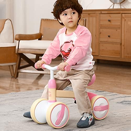 Gonex Baby Balance Bike 18-36 Month - Riding Toys for 2 Year Old Boys Girls, Cute Toddler Bike Adjustable Seat & No Pedal, Perfect First Birthday Gifts (Pink)