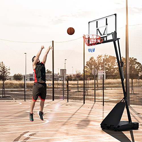 Homsof Portable Basketball Hoop Basketball System Height Adjustment For Youth Adults Led Basketball Hoop Lights, Colorful Lights, Waterproof，Super Bright To Play At Night Outdoors，8Ft-10Ft-A #TOP17