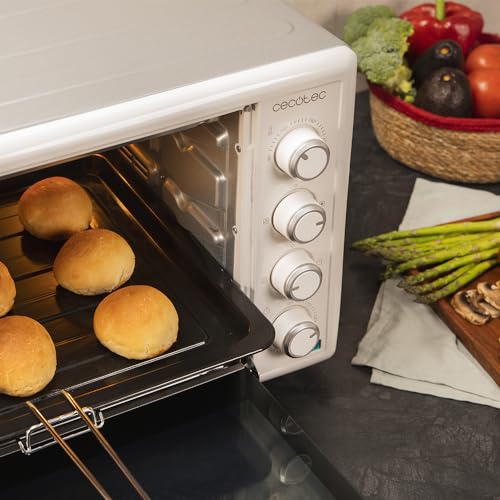 Cecotec Horno Convección de Sobremesa de 60 Litros Bake&Toast 6090 White Gyro. 2200 W, Luz Interior, 12 Funciones, Temperatura hasta 230º, Puerta de doble Cristal, Incluye Rustidor Giratorio - imagen 4