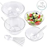 Nuestro juego de ensaladeras contiene 1 tazón gigante (5100ml), 2 tazones grandes (3500ml), 3 medianos (3000ml) y 4 pequeños (1500ml) con 10 cucharas para servir. Ideal para fiestas, cenas familiares, Navidad, barbacoa, eventos y ocasiones.