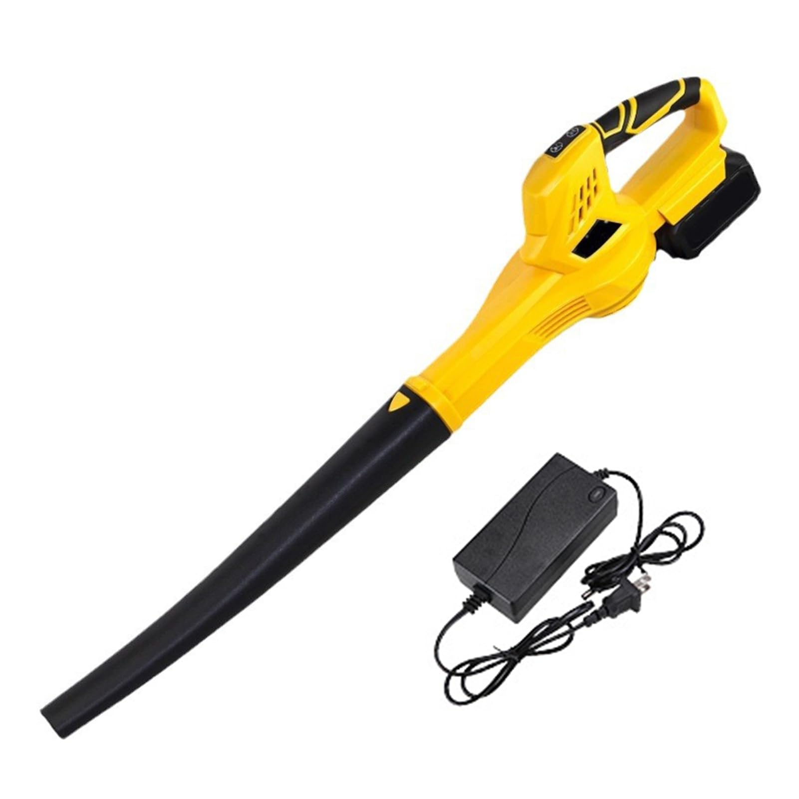 hatleues Soffiatore elettrico senza fili 3.0Ah Soffiatori per foglie a batteria leggeri Soffiatori ergonomici portatili per foglie piccole attrezzature per la pulizia del cortile Giallo