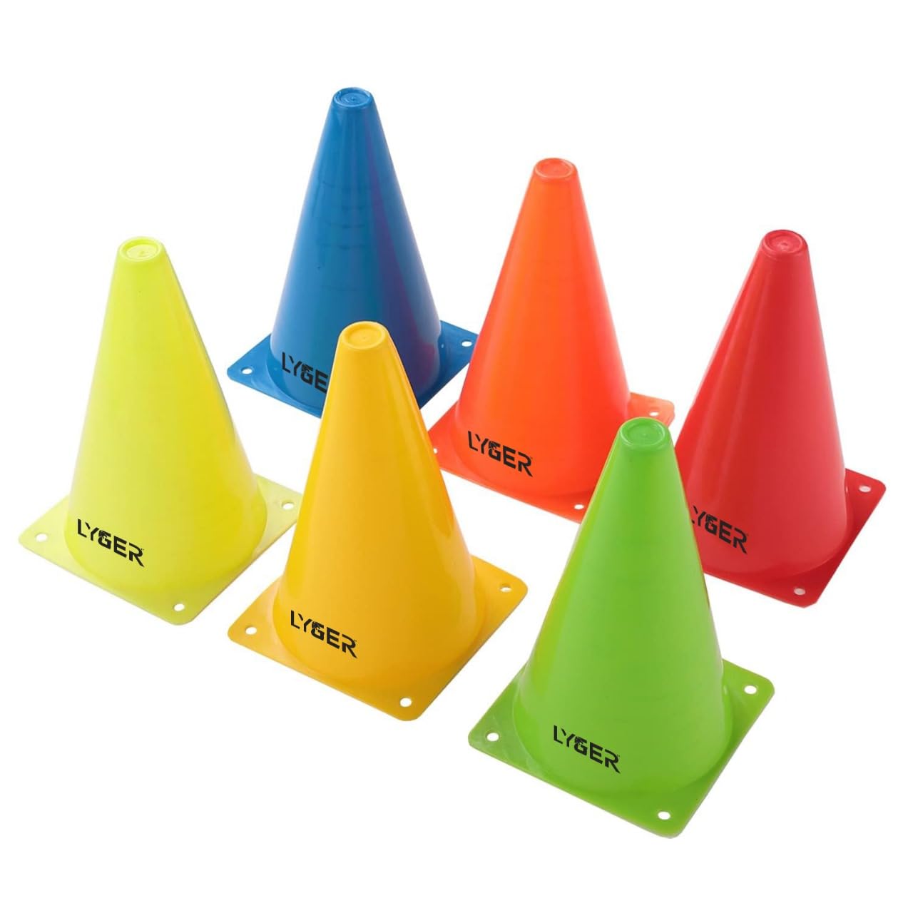 LYGER Plastic Sports Agility Cone Marker Set, 4" inch Pack of 6 (Multicolour) (B0CCY8DHZZ) Amazon Price History, Amazon Price Tracker