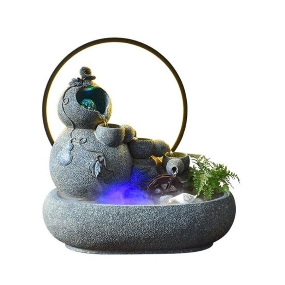 Fontaine pour la méditation et relaxation bleue au design apaisant