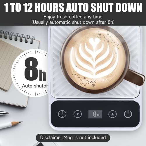 Image of Mug Warmer - Electric Coffee Mug Warmer with Timer,Coffee Cup Warmer for Desk Auto Shut Off,Smart 6-Temperature Control, Coffee Accessories for Coffee Lovers, White | Coffee Cup Warmer for Desk Auto Shut Off,Smart 6-Temperature Control, Coffee Accessories for Coffee Lovers, White