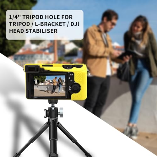 Funda de silicona para cámara Sony Alpha 6700 amarilla miniatura 5