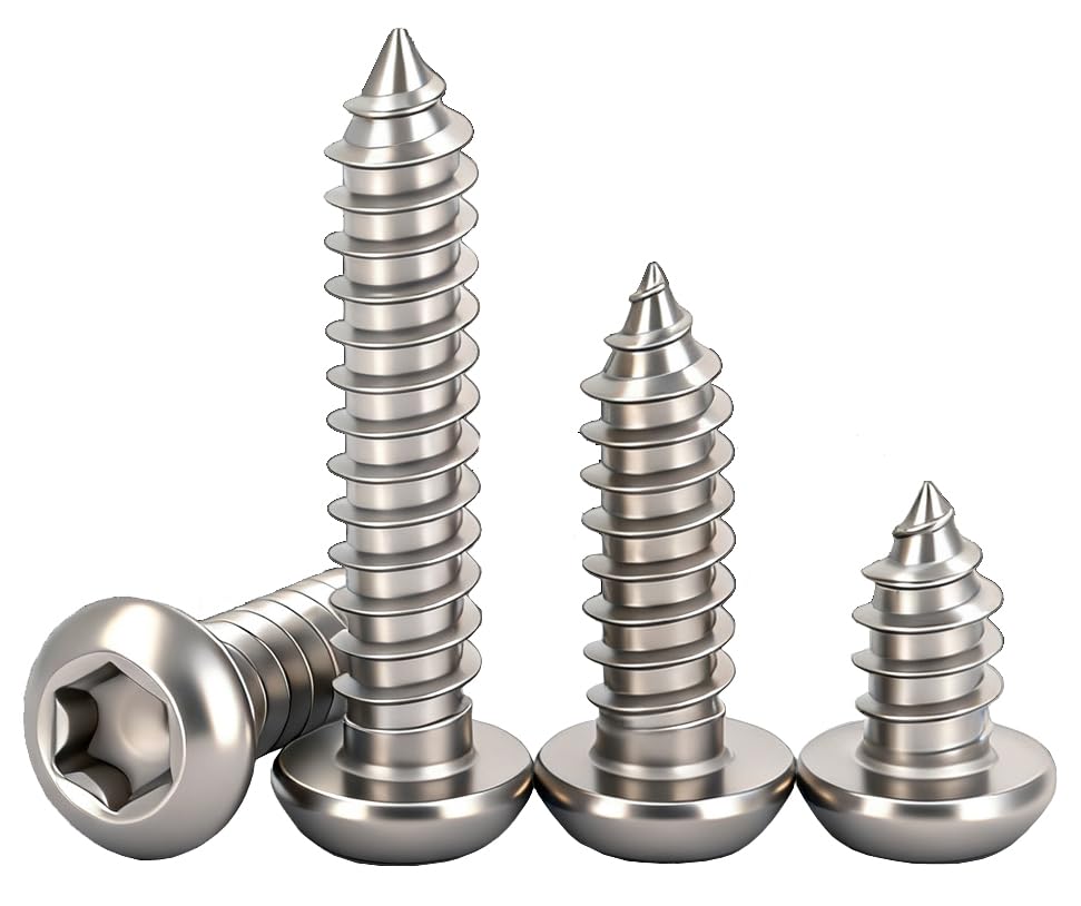 M3*25mm Torx Blechschrauben, Rundkopfschraube, Edelstahl 304, selbstbohrende Holzschrauben (60 Stück)