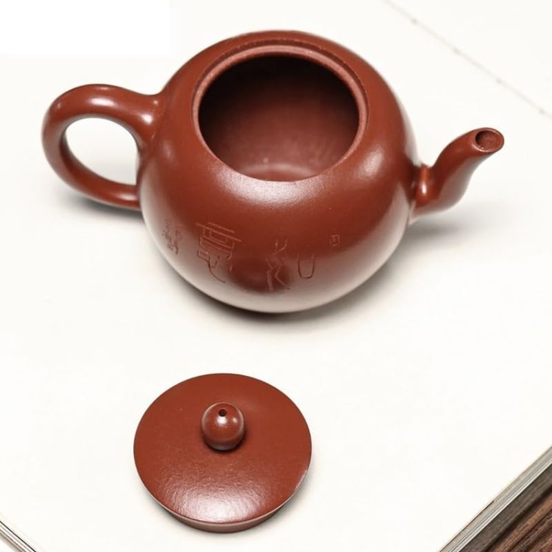 Théière en Argile Violette 280 ML, fabriquée à la Main avec Filtre, en Terre Crue. Coffret à thé Zisha. Infuseur à thé en Vrac.