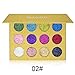 Eye Shadow Glitter Powder Palette, Spdoo 12 Colors Shimmer Shiny High Pigmented Eyeshadow Mineral Pressed Glitters for Party