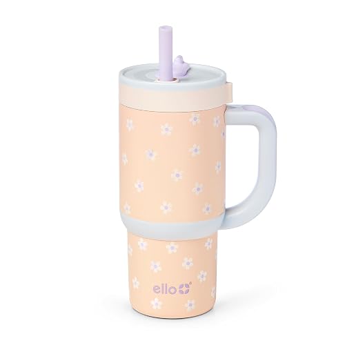 Ello Oasis 14oz Stainless Steel Tumbler - Orange Daisies