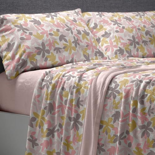 Burrito Blanco | Sábanas de Coralina | Cama de 105cm. (+Medidas Disponibles) | Sábanas Invierno | Diseño 766 | Color Rosa (105x190/200cm.)