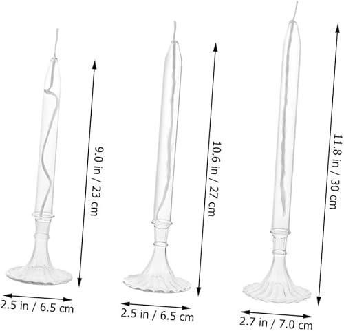 Miniatura 6 de Vela líquida 3 unids vela de vidrio lámpara de aceite menorah velas románticas estilo europeo alto vidrio borosilicato transparente lámparas de