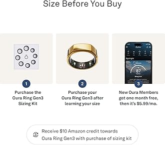 Oura Ring Gen3 Heritage - Gold - Size 8 - Smart Ring - Size First with Oura Ring Gen3 Sizing Kit - Sleep Tracking Wearable - Heart Rate - Fitness Tracker - 5-7 Days Battery Life