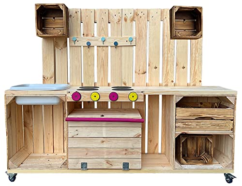 Matschküche für Kinder zum Selber Bauen DIY Matsch Küche Outdoor Gartenküche Spielküche draußen Schlammküche – Bild 7