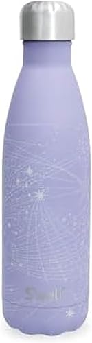 S'well Botella de agua de acero inoxidable de 17 onzas con diseño de estrellas Periwinkle de triple capa, contenedores con aislamiento al vacío,