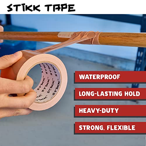 Image of STIKK Duct Tape - Red Duck Tape - 3 inch x 25 Yards - Heavy Duty Tape for Repairs, Household Projects - for Commercial HVAC and Construction - Effective Heavy Duty Waterproof Duct Tape (Pack of 3)