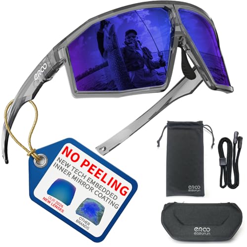 Image of F26 Polarized Fishing Sunglasses for Men Women, UV400 Outdoor Sports Sunglass for Running Hiking Golf with Carrying Case