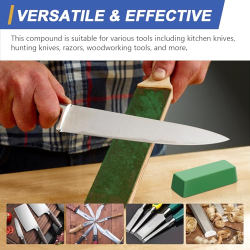 QZATACAEN Abziehpaste fein grün Polierpaste, Lederabziehpaste Abziehpaste zum Polieren von Messern, 35g/Stück 3er-Pack