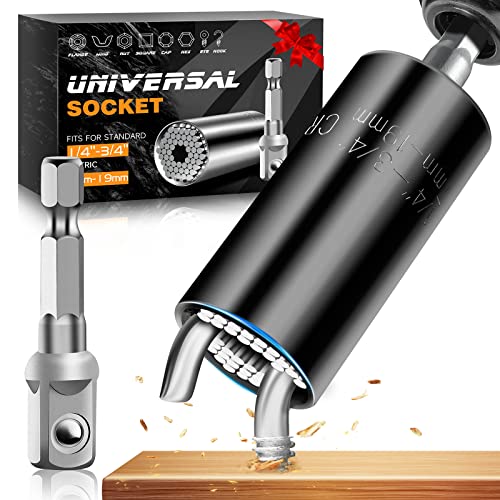 bemebike Spuer Universal Socket Tools Gifts for Men - Socket Set for Wrench Ratchet & Power Drill Adapter 7-19mm，Cool Stuff Gadgets for Men/Women Birthday Gift for Dad Fathers Husband, DIY Handyman
