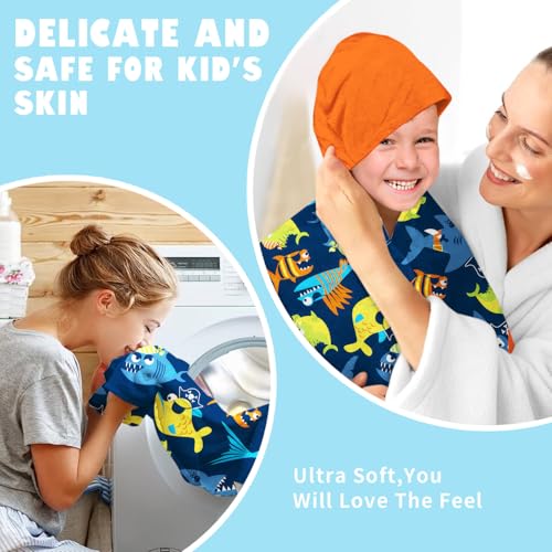 Image of Shark Boys Beach Towel with Hoodie for Kids Toddlers Age 4-8,Shark Blue Bath Towels Shower Wrap for Boys, Hooded Poncho Beach Blanket for Pool Swimming Cute Wearable Bath Towel for Child