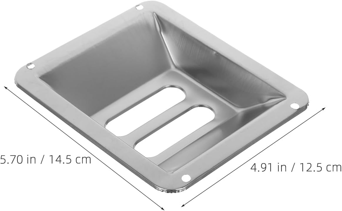 2Pcs Stainless Steel Square Outdoor Ashtray - Two-Slots Ashtray Lid Replacement - Metal Smoker Station Insert for Commercial Trash Can