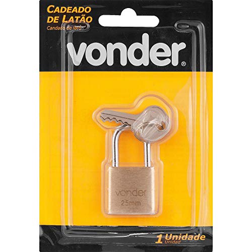 Cadeado De Latão, Encartelado Vonder 25 Mm