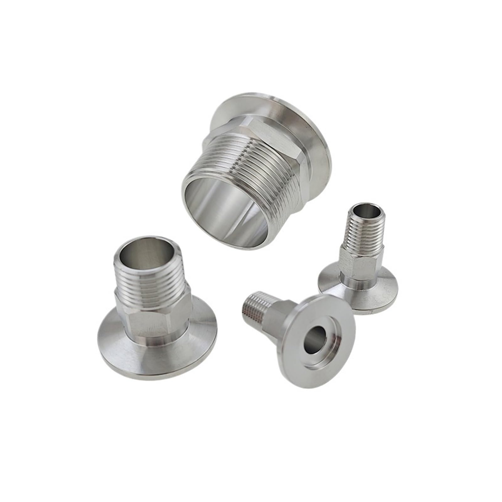 1pc 1" BSPT Male Thread KF50 Vacuum Stainless Steel Flange Pipe Hex Pipe Fitting